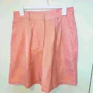 Vintage Guess retro 80s ladies hi-rise blush pink golf shorts pleated sz 12
